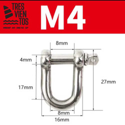 Grillete Tipo D 100Kg M4 Acero (02492) Local