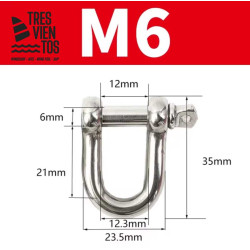 Grillete Tipo D 220Kg M6 Acero (02488) Local