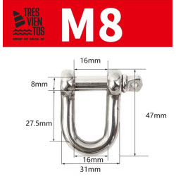 Grillete Tipo D 400Kg M8 Acero (02492) Local